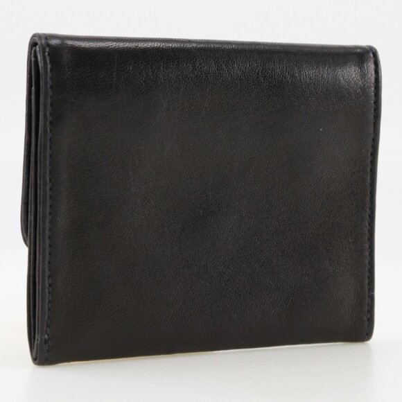 CHANEL Authentic Black Lambskin Leather Logo Wallet - Picture 3 of 11